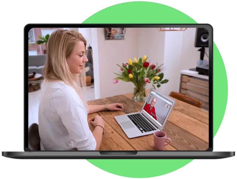 Afbeelding van een vrouw die een medisch consult heeft met haar huisarts via WeSeeDo